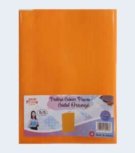 PROTÈGE CAHIER PIQÛRE (5/5) GRAND FORMAT TRANSPARENT ORANGÉ PRIMO