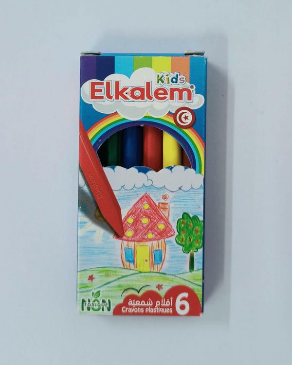 Crayon a la cire de 6 couleurs ELKALEM mini scaled 600x