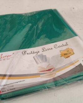PROTÈGE LIVRE  TRANSPARENT(CRISTAL) VERT UNI PRIMO