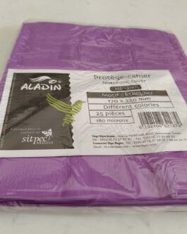 PROTÈGE CAHIER PETIT FORMAT ÉCHIQUIER (UNI) VIOLET ALADIN