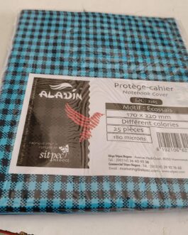 PROTÈGE CAHIER PETIT FORMAT ÉCOSSAIS (PUB:CARREAU) BLEU CIEL