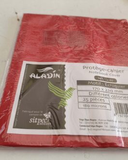 PROTÈGE CAHIER PETIT FORMAT ÉCHIQUIER (UNI) ROUGE ALADIN