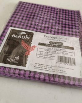 PROTÈGE CAHIER PETIT FORMAT ÉCOSSAIS (PUB:CARREAU) VIOLET ALADIN