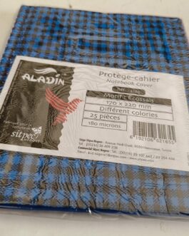 PROTÈGE CAHIER PETIT FORMAT ÉCOSSAIS (PUB:CARREAU) BLEU FONCÉ