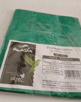 PROTÈGE CAHIER PETIT FORMAT ÉCHIQUIER (UNI) VERT FONCÉ ALADIN