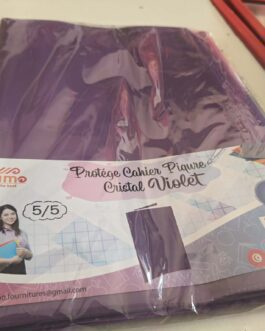 PROTÈGE CAHIER PIQÛRE (5/5) GRAND FORMAT TRANSPARENT VIOLET PRIMO