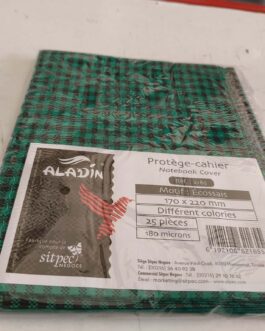 PROTÈGE CAHIER PETIT FORMAT ÉCOSSAIS (PUB:CARREAU) VERT FONCÉ ALADIN