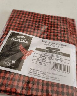 PROTÈGE CAHIER PETIT FORMAT ÉCOSSAIS (PUB:CARREAU) ROUGE ALADIN