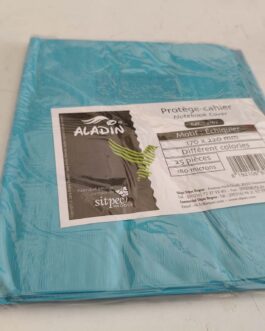 PROTÈGE CAHIER PETIT FORMAT ÉCHIQUIER (UNI) BLEU CIEL ALADIN