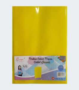 PROTÈGE CAHIER PIQÛRE (5/5) GRAND FORMAT TRANSPARENT JAUNE PRIMO