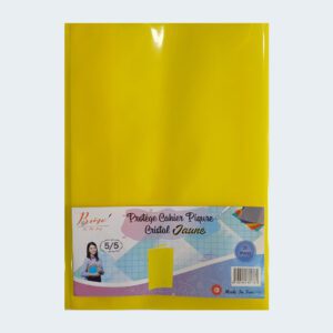 PROTÈGE CAHIER PIQÛRE (5 5) GRAND FORMAT TRANSPARENT JAUNNE PRIMO