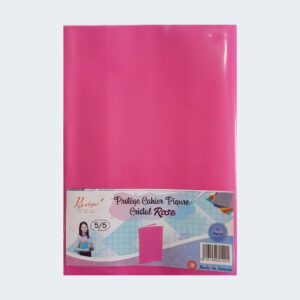 PROTÈGE CAHIER PIQÛRE (5 5) GRAND FORMAT TRANSPARENT ROSE PRIMO