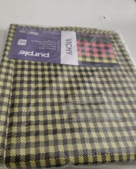 PROTÈGE CAHIER PETIT FORMAT ÉCOSSAIS (PUB:CARREAU) JAUNNE PURPLE