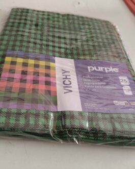 PROTÈGE CAHIER PETIT FORMAT ÉCOSSAIS (PUB:CARREAU) VERT FONCÉ PURPLE