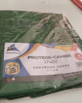 PROTÈGE CAHIER PETIT FORMAT ÉCHIQUIER (UNI) VERT FONCÉ OFFICE PLAST