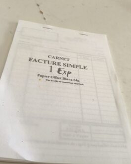 CARNET DE FACTURE SIMPLEMENT PAPIER OFFSET BLANC 25F